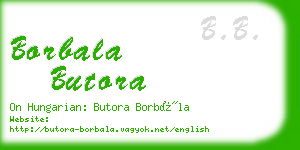 borbala butora business card